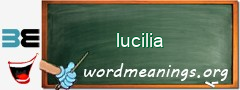 WordMeaning blackboard for lucilia